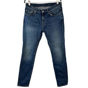 ARKET Men's Blue Jeans Cotton M001 Denim 130001-366 Slim Fit Zip Fly Size 32